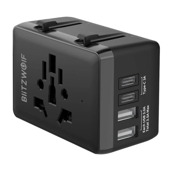 Blitzwolf BW-TA1 4-in-1 reisiallgator 2xUSB + C + PD 20W