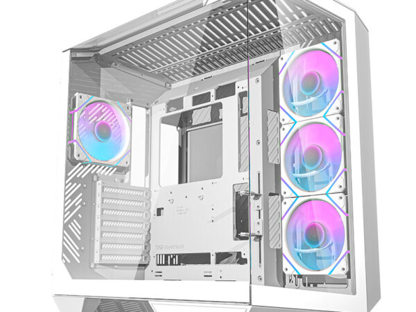 51516_1 Darkflash DY470 arvutikorpus (valge) + 4 ventilaatorit + GPU kinnitus