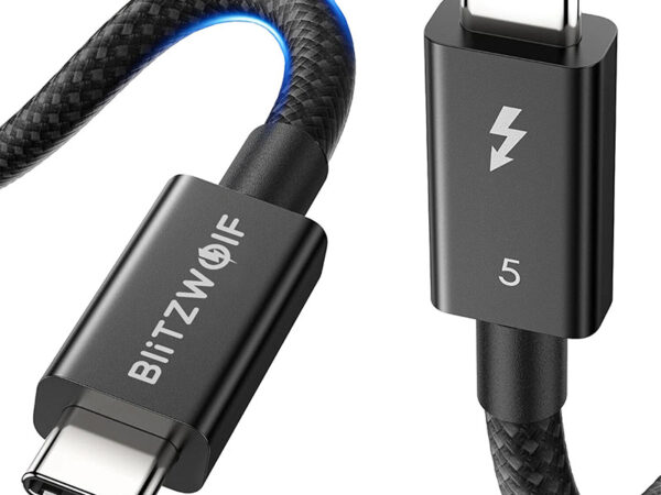 51795_1 BlitzWolf BW-HDC8 240W USB-C kuni USB-C kaabel, 0,5m (must)
