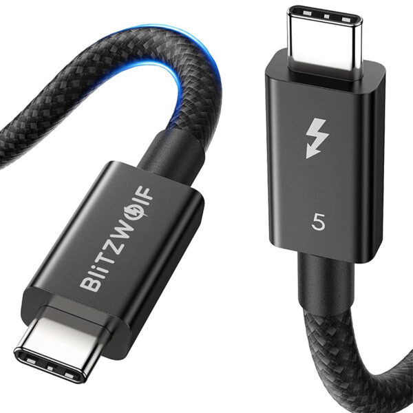 BlitzWolf BW-HDC8 240W USB-C kuni USB-C kaabel, 0,5m (must)