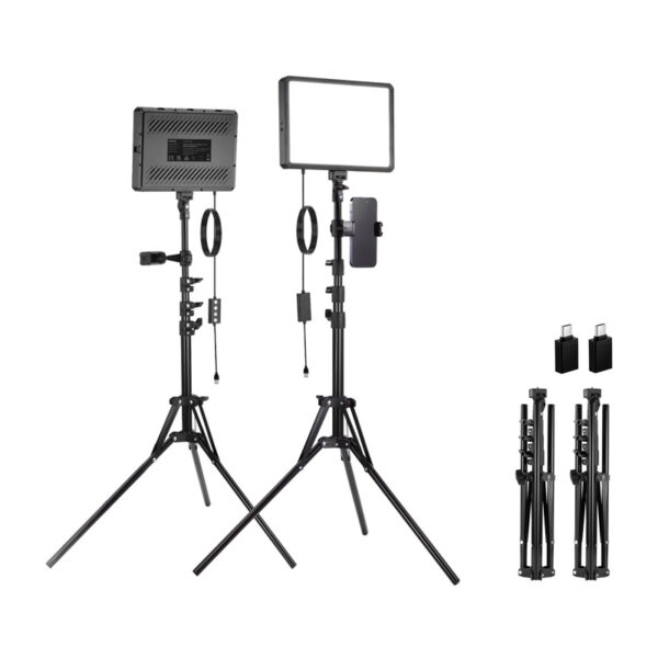 Neewer BP300 stuudiosett kaks LED-valgust + statiivide + telefonihoidjad