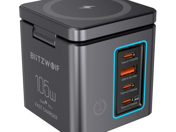 53778_1 Blitzwolf BW-i113 GaN, USB-A, 3xUSB-C, 105W seinalaadija