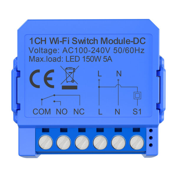 54001_1 1-kanaliline WiFi lüliti moodul pingevaba kontaktiga Avatto WSM16-DC32V-1