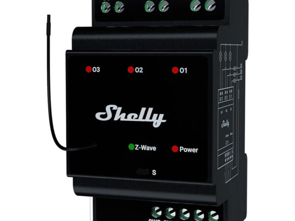 54065_1 Shelly Qubino Wave Pro 3 Z-Wave 3-kanaline DIN-raudtee relee