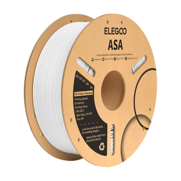 ASA ELEGOO filament (valge)