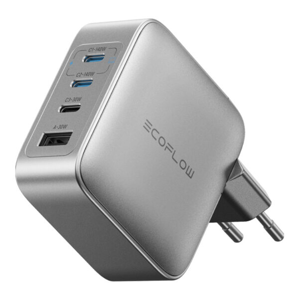 54298_1 EcoFlow RAPID Pro 140W võrgu laadija, 3xUSB-C, 1xUSB-A, GaN