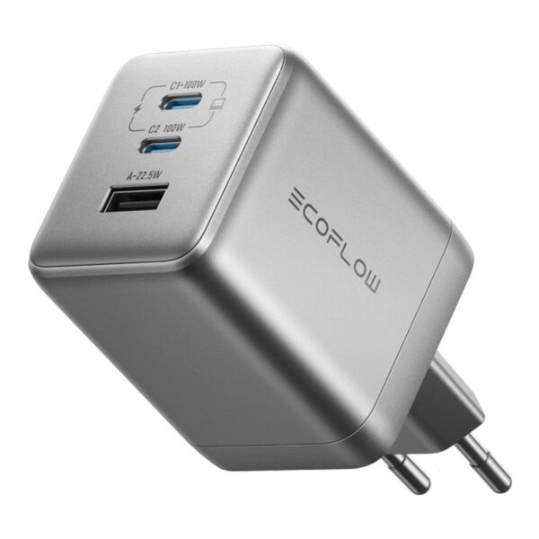 54299_1 EcoFlow RAPID Pro 100W võrgu laadija, 2xUSB-C, 1xUSB-A, GaN