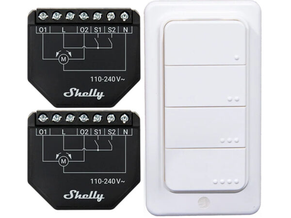 54982_1 2 WiFi aknaluukide juhtimise komplekt Shelly Shutter + BLU RC nupp 4