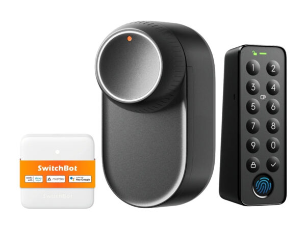 55728_1 SwitchBot Ultra 3-in-1 nutikas lukk koos Hub Mini Matter juhtpaneeli ja klaviatuuriga.