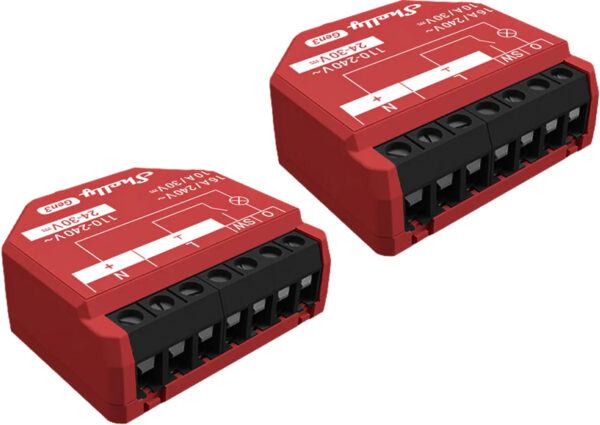 2 tk Shelly 1PM Gen3 WiFi/Bluetooth kontrollerid