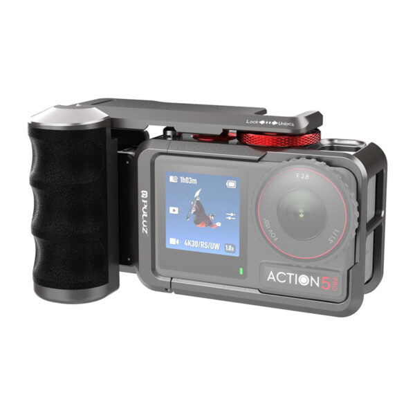 Metallist kaitsekorpus Puluz käepidemega DJI Osmo Action 5 Pro / Action 4 / Action 3 jaoks