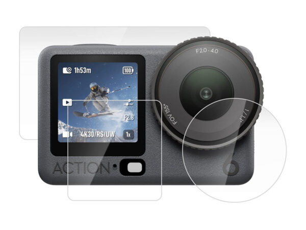 Puluz karastatud klaasi komplekt DJI Osmo Action 6 jaoks (3 tk).