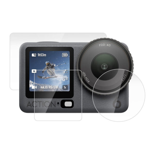 Puluz karastatud klaasi komplekt DJI Osmo Action 6 jaoks (3 tk).