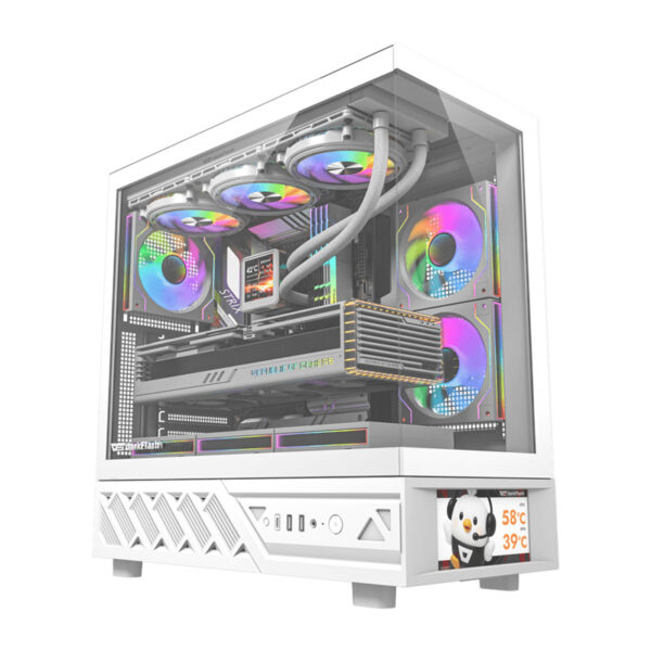 DarkFlash DS950V arvutikorpus valge 6 ventilaatorit