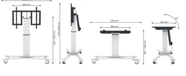 Neomounts | Põrandastatiiv | PLASMA-M2500TSILVER | 42-100" | Hõbedane