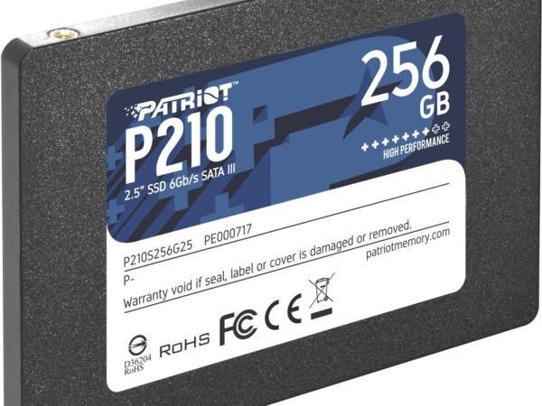 ELKO: 1303703 Patriot P210 256GB 2.5" SSD (lugemiskiirus 500MB/s, kirjutamine 400MB/s) P210S256G25