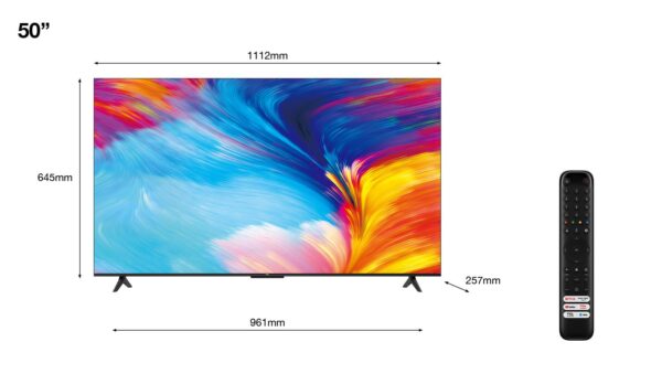 ELKO: 1383176 TCL 50P635 | 50” 4K Smart TV | Google TV | UHD | Metallic | WiFi | Bluetooth