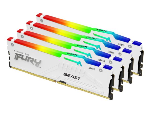 Kingston Fury Beast White RGB 128GB DDR5-5600 mälukomplekt