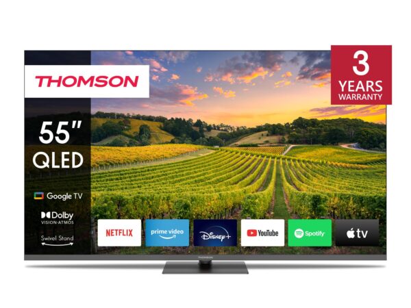 ELKO: 1419835 Thomson 55QG5C14 | 55” QLED 4K Smart TV | Google TV | UHD | Bluetooth