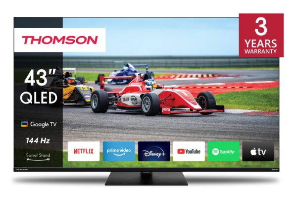 ELKO: 1419838 Thomson 43QG7C14 | 43” QLED 4K Smart TV | Google TV | UHD | WiFi | Bluetooth