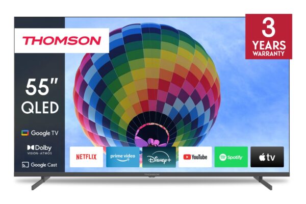 Thomson 55QG4S14 | 55” QLED 4K Smart TV | Google TV | UHD | WiFi | Bluetooth