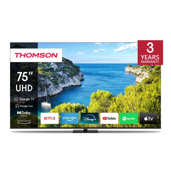 ELKO: 1431438 Thomson 75UG5C14 | 75” 4K Smart TV | Google TV | UHD | WiFi | Bluetooth