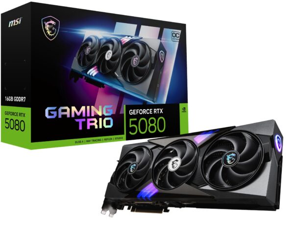 MSI RTX 5080 Gaming Trio 16GB GDDR7 PCIe 5.0 graafikakaart