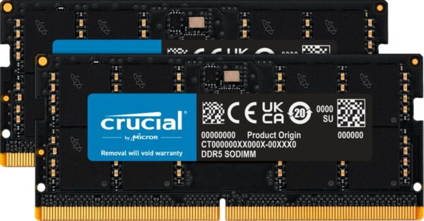 Crucial 128GB DDR5 5600MHz SO-DIMM RAM komplekt CT2K64G56C46S5
