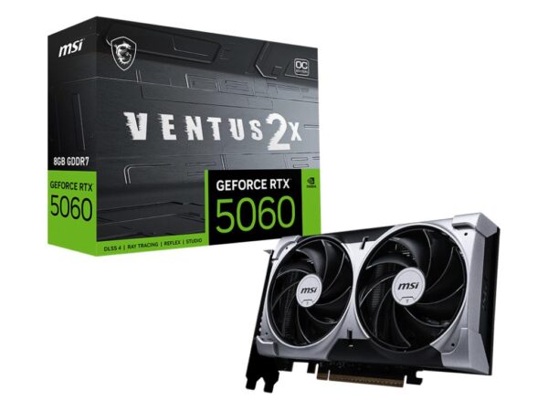ELKO: 1441549 MSI GeForce RTX 5060 Ventus 2X OC 8GB GDDR7 graafikakaart RTX50608GVENTUS2XOC