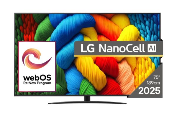 LG 75NANO81A3A | 75” NanoCell 4K Smart TV | webOS | UHD | WiFi | Bluetooth