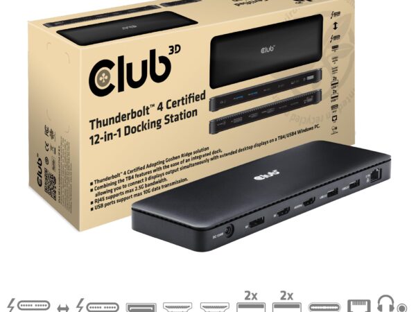 ELKO: 1448463 Club3D 12-in-1 Thunderbolt Docking Station (CSV-1582)
