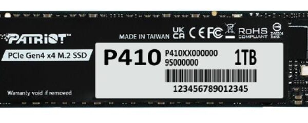 ELKO: 1457492 Patriot Memory 1TB NVMe SSD M.2 P410 (P410P1TBM28H)