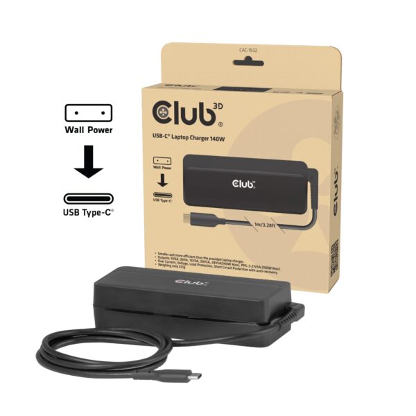 Club 3D sülearvuti laadija USB-C 140W CAC-1932