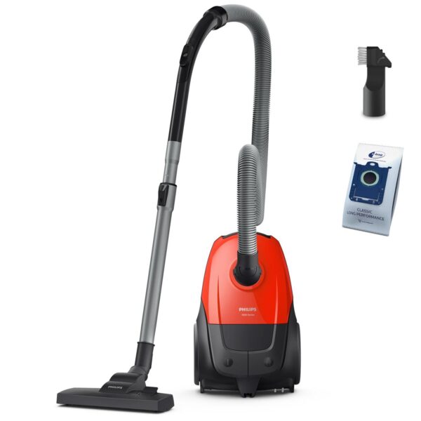 ELKO: 1460518 Vacuum Cleaner|PHILIPS|Input power 800 W|Dust capacity 3 L|Cylinder vacuum|Cleaning type Dry|Dust container Dust bag|Colour Black/Red|XD1111/10