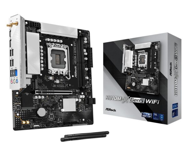 ELKO: 1460774 Mainboard|ASROCK|LGA 1851 (Socket V1)|RAM DDR5-SDRAM|2xSlots|H810M-XGEN5WIFI